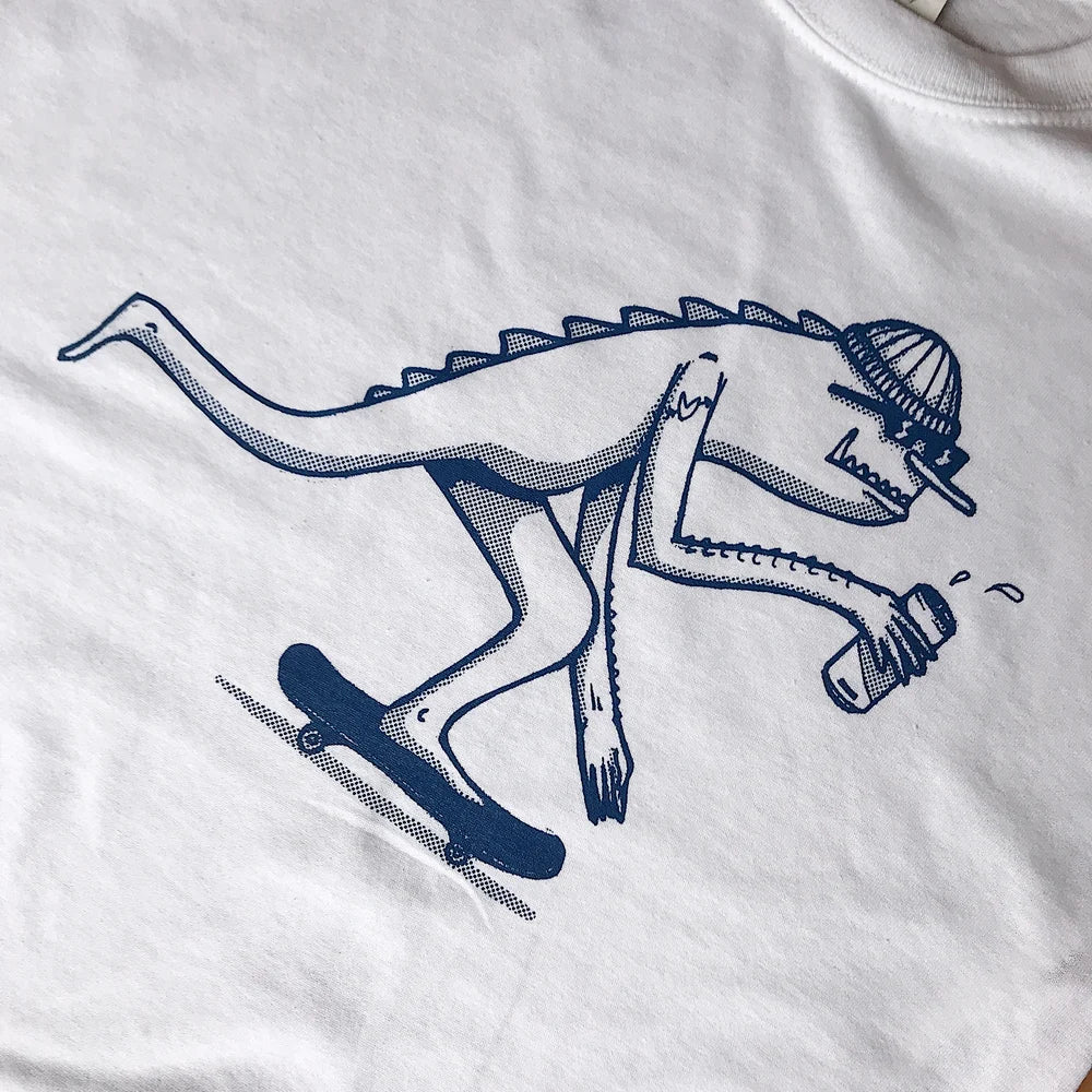 Monster Skater - Blue on White