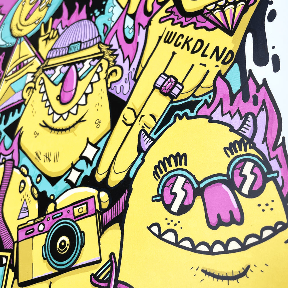 3am Yellow Framed A3 Print