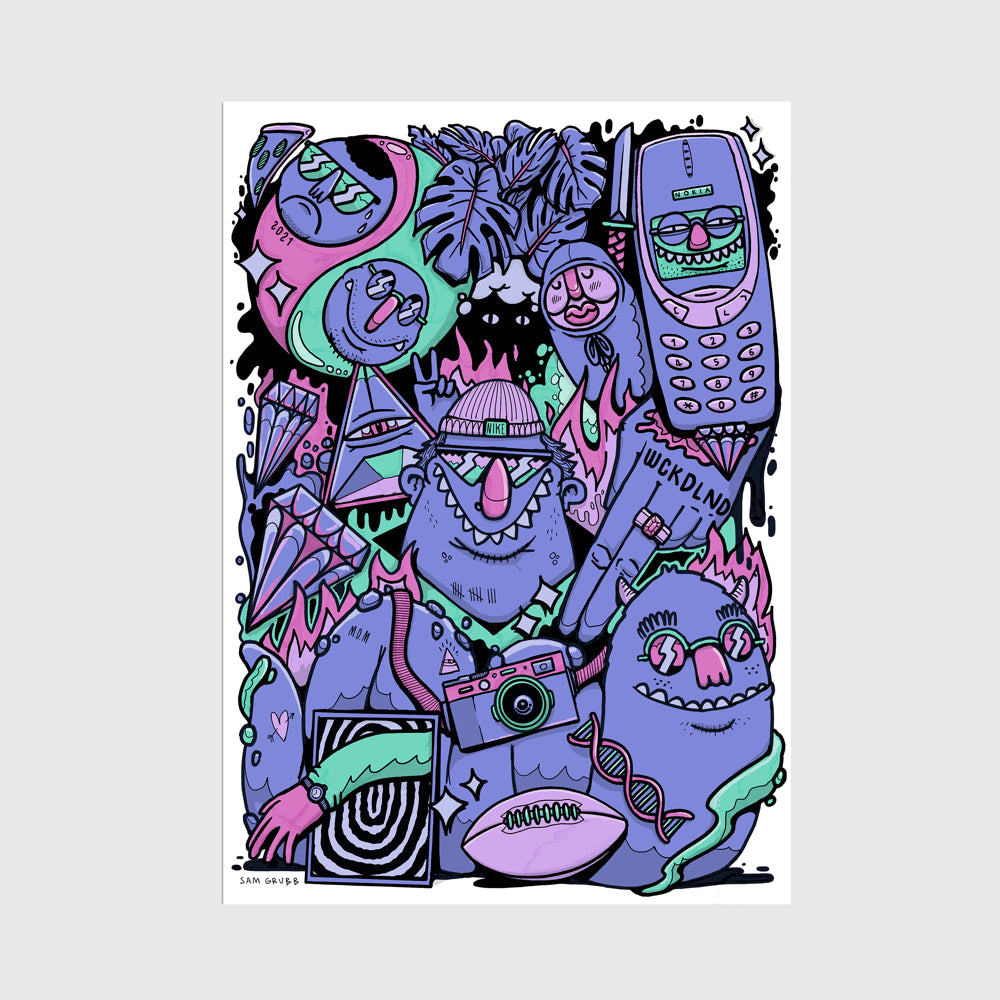 3am Purple A4 Print
