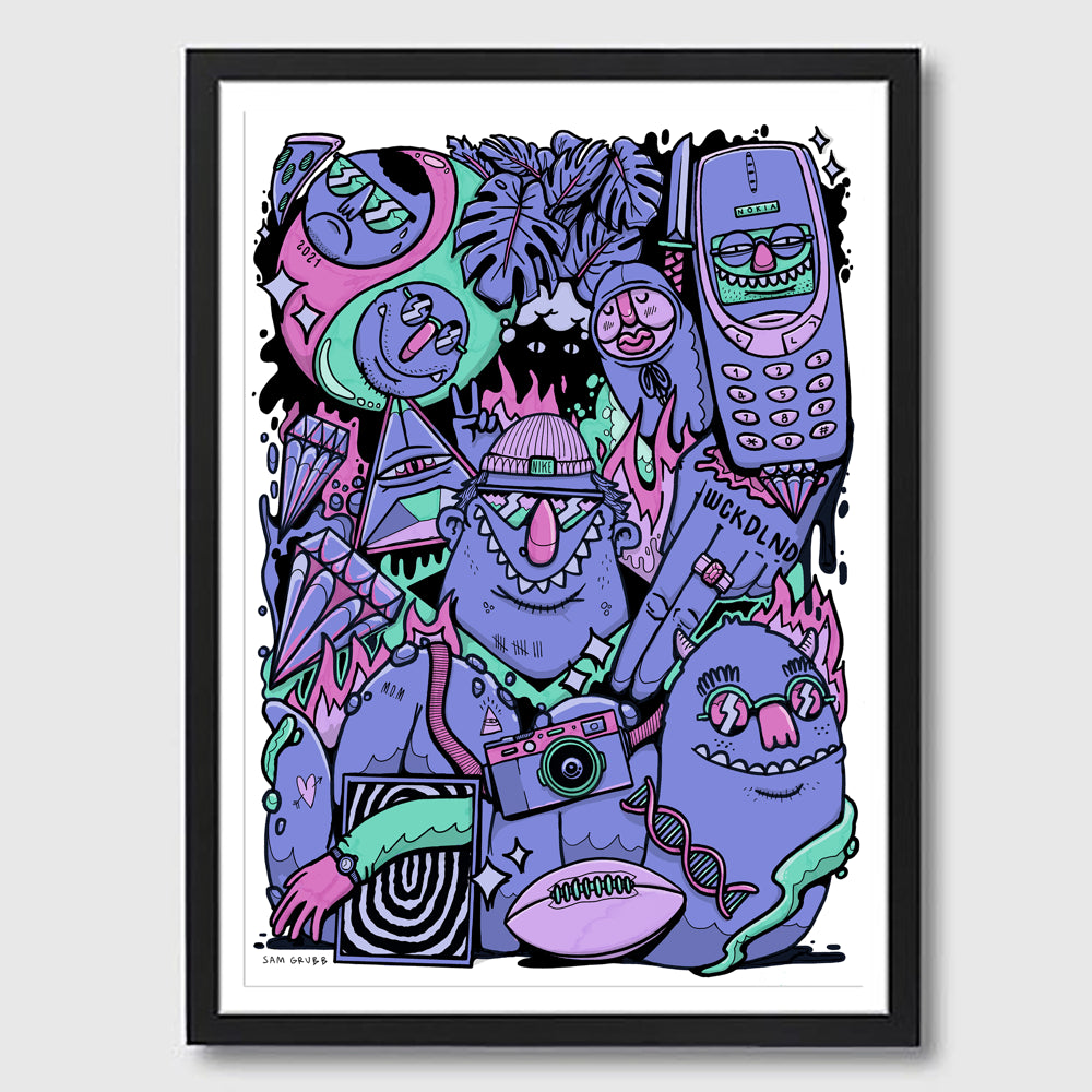 3am Purple Framed A3 Print
