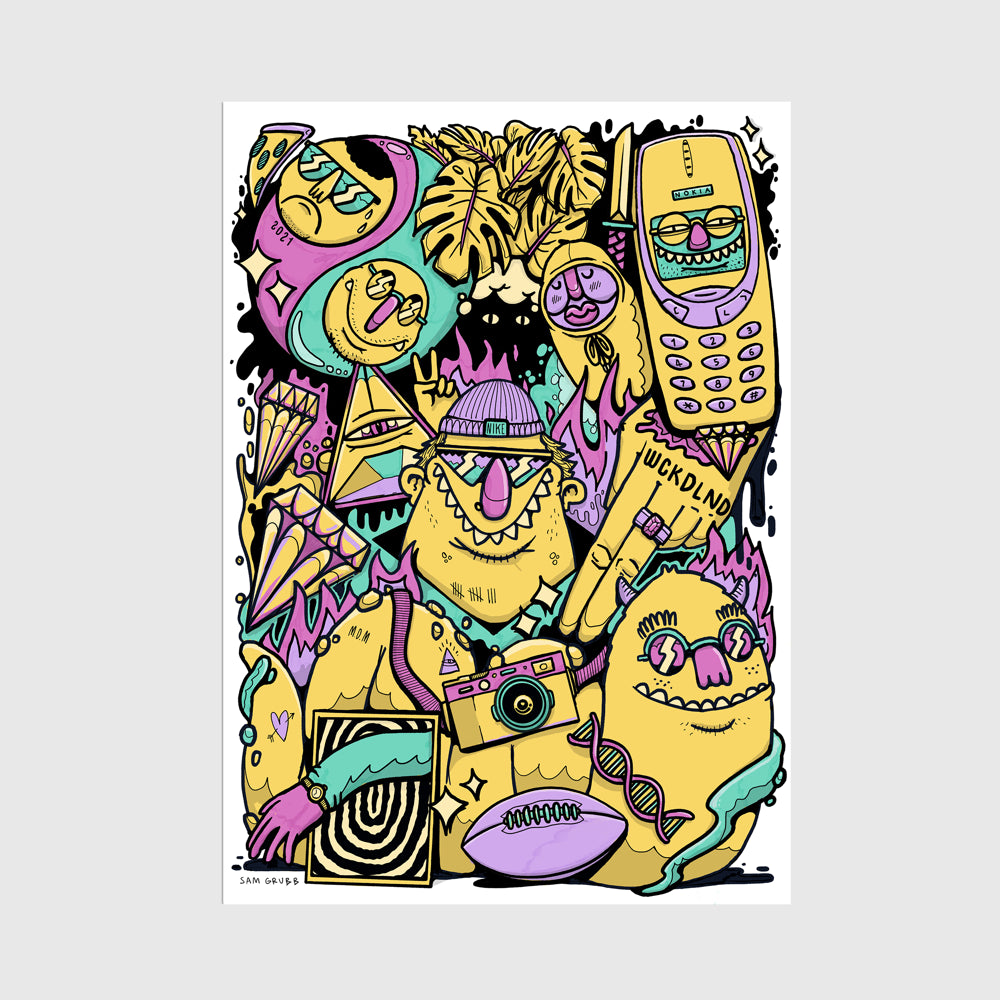 3am Yellow A4 Print