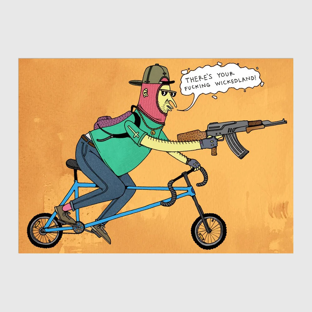 Wickedland Biker A6 Postcard