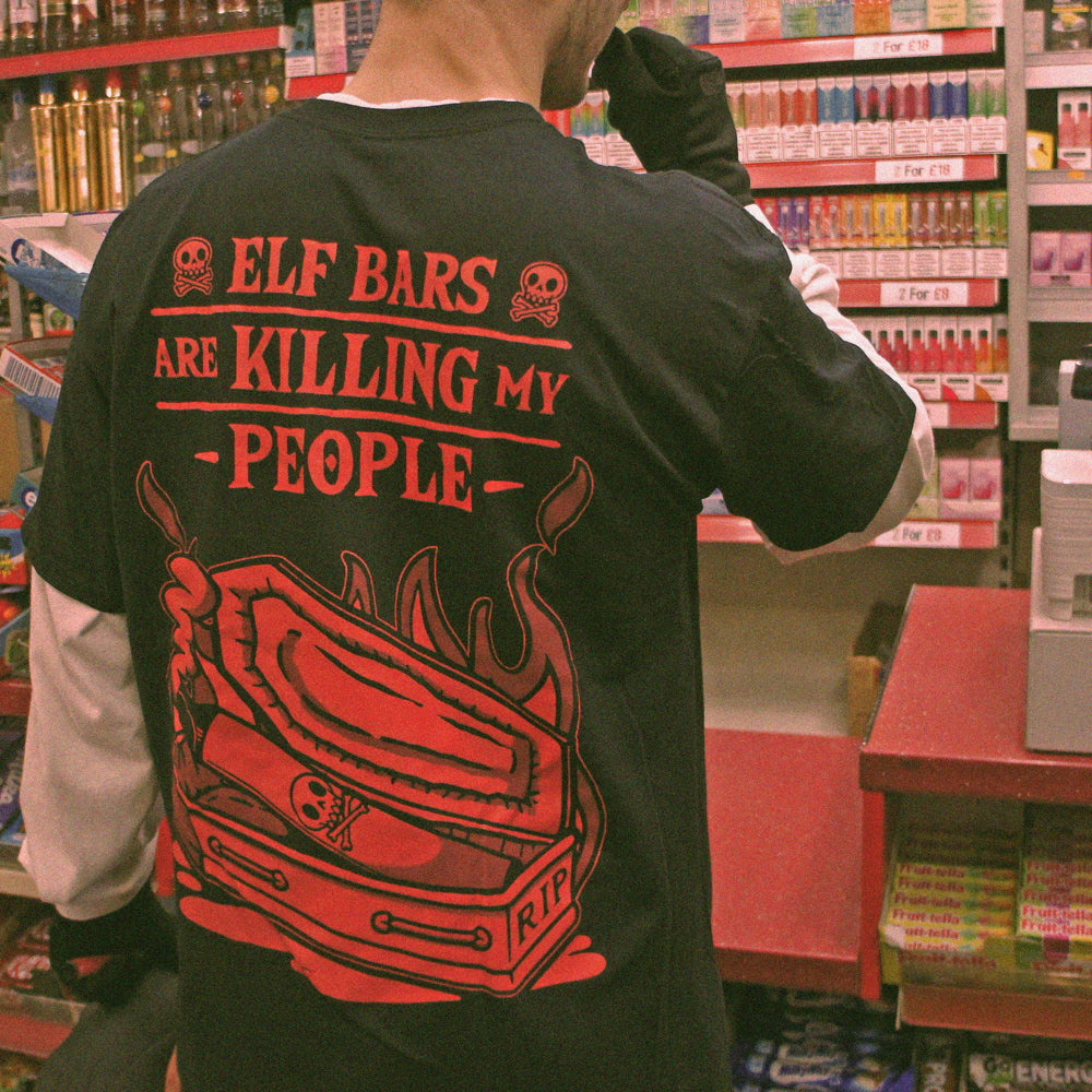Elf Bars Are Killing My People - Red on Black