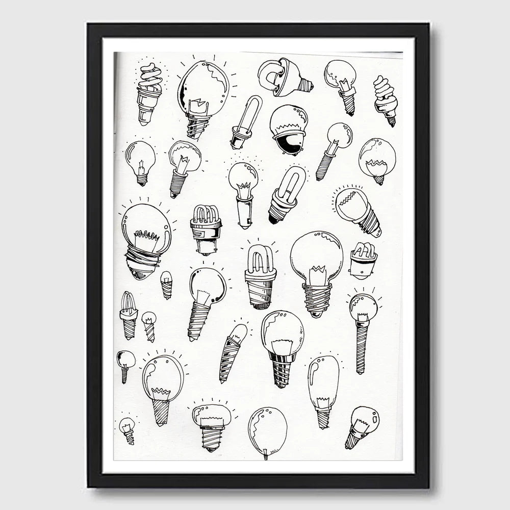 Bulbs A3 Framed Print