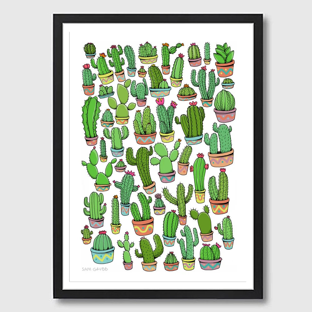 Cacti Framed A3 Print
