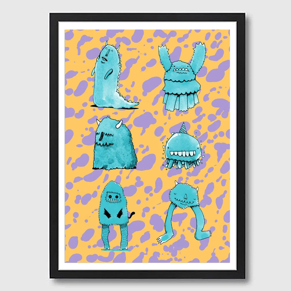 Monster Mates 2 Framed A3 Print