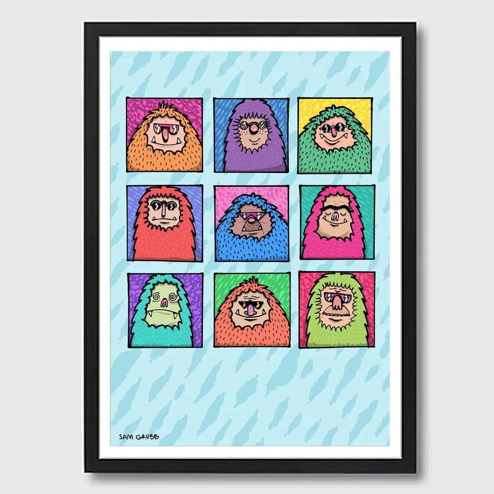 Monster Mugshots Framed A3 Print