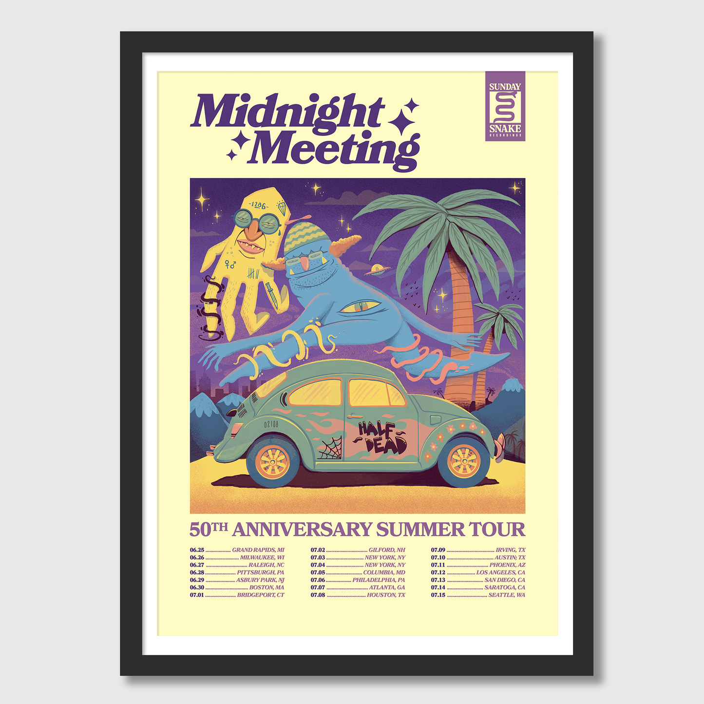 Midnight Meeting Framed A3 Print