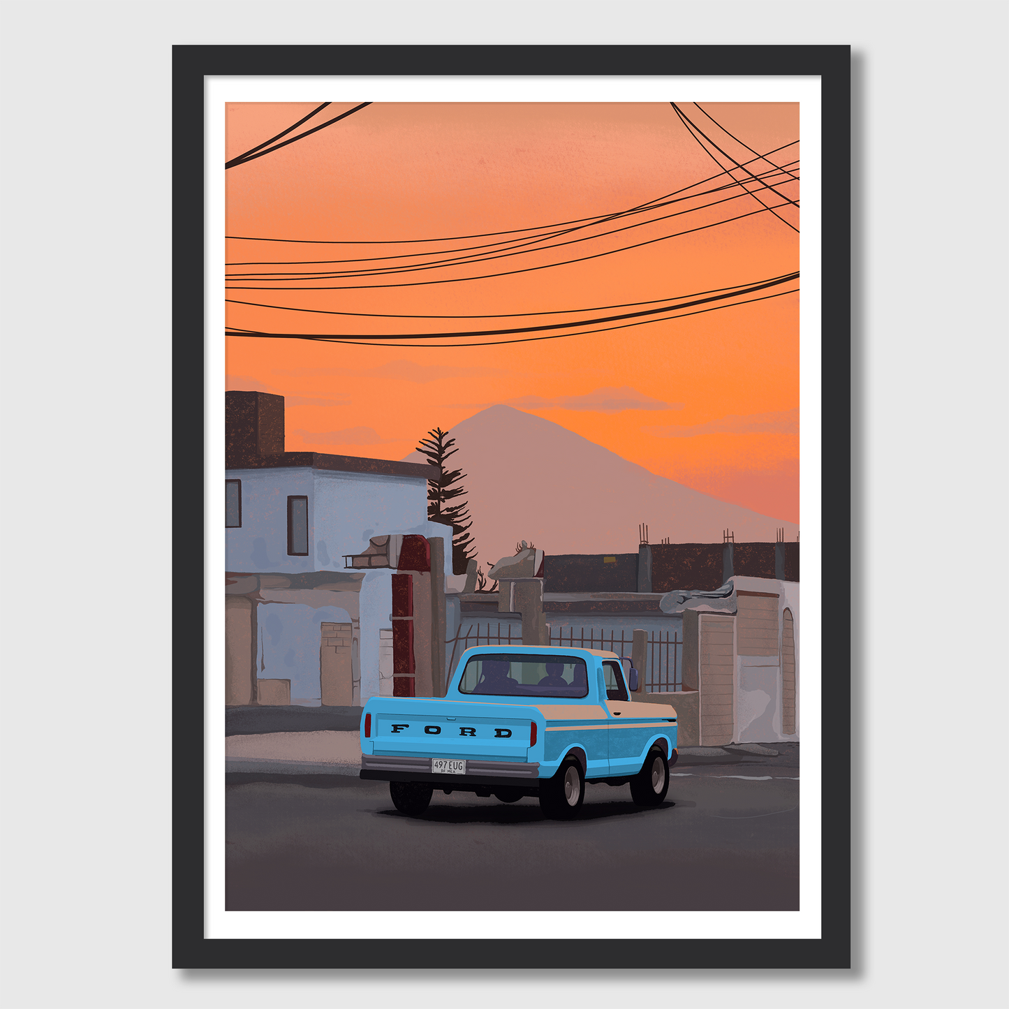 Sunset in Chipilo Framed A3 Print