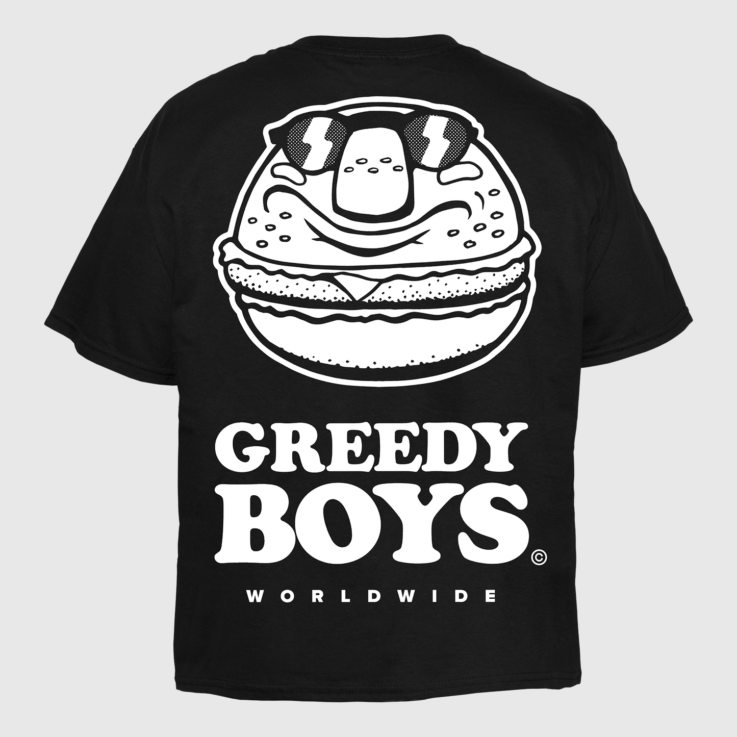 Greedy Boys - White on Black