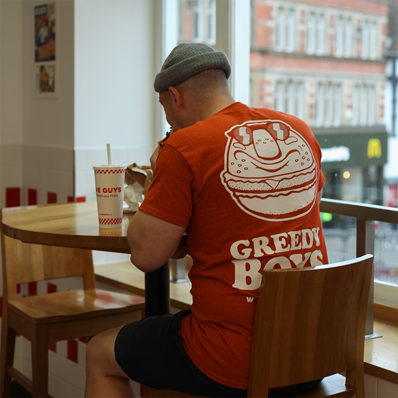 Greedy Boys - White on Orange