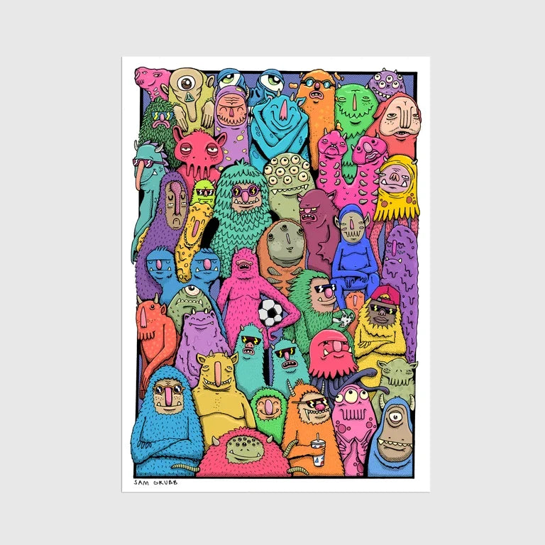 Monster Party A4 Print