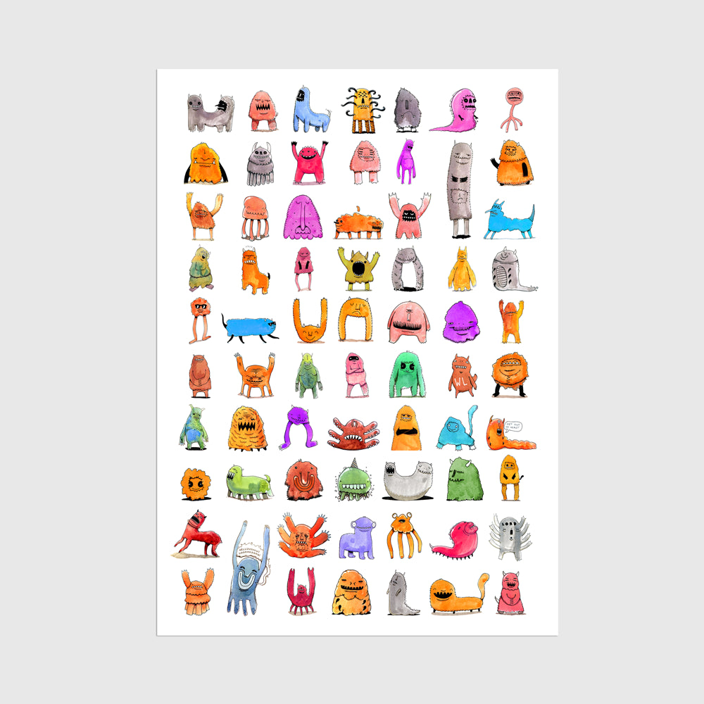 Monsters A3 Print