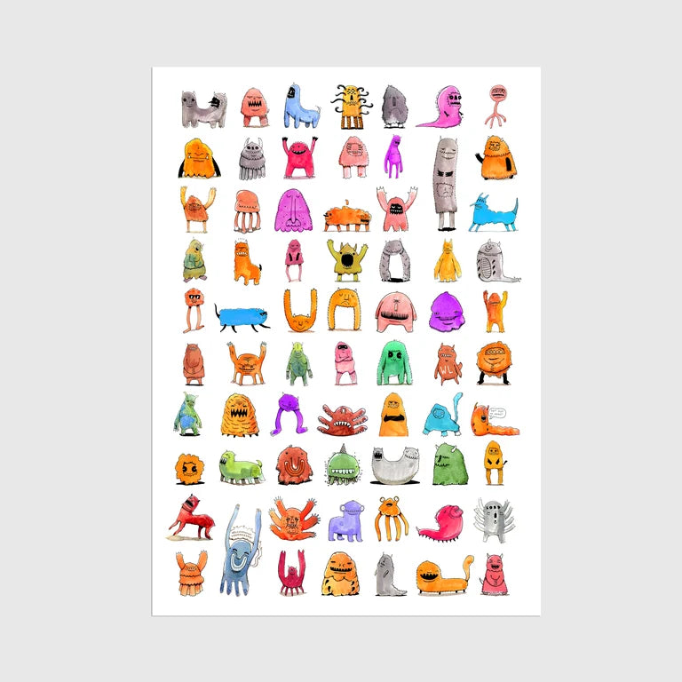 Monsters A4 Print