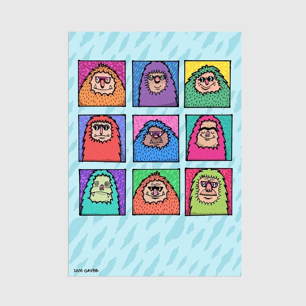 Monster Mugshots A3 Print