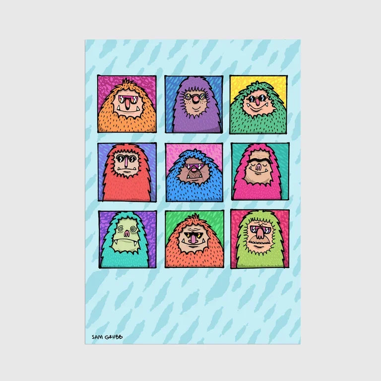 Monster Mugshots A4 Print