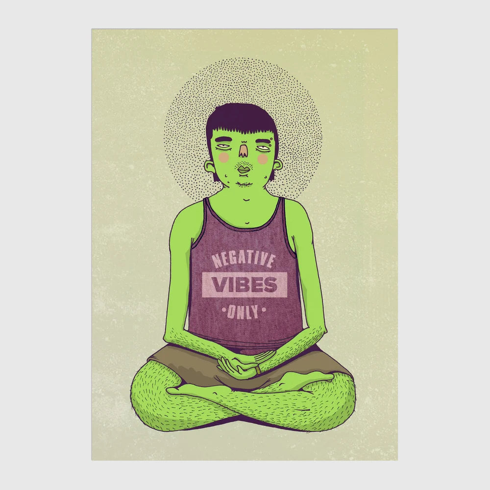 Negative Vibes A6 Postcard