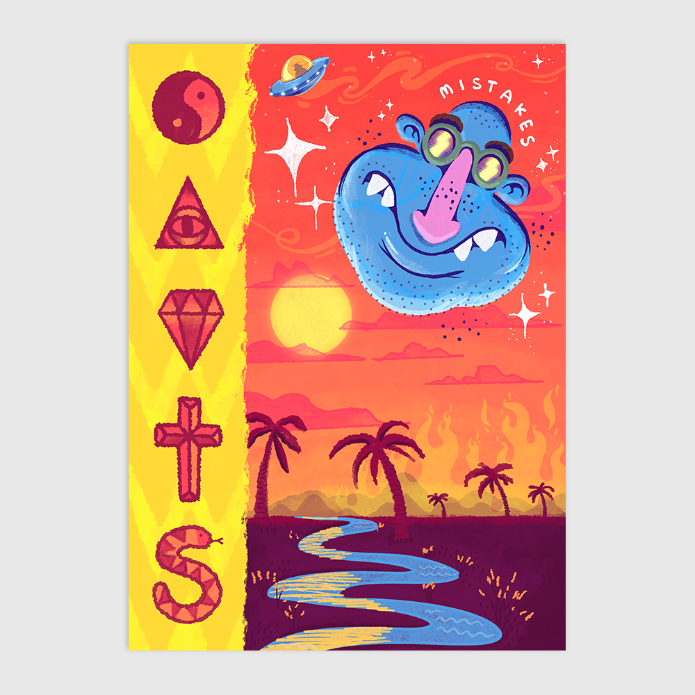 Mistakes A6 Postcard