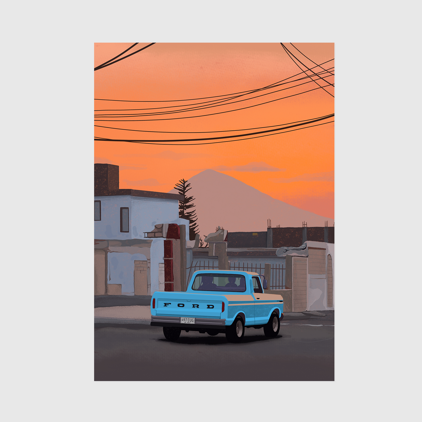 Sunset in Chipilo A3 Print
